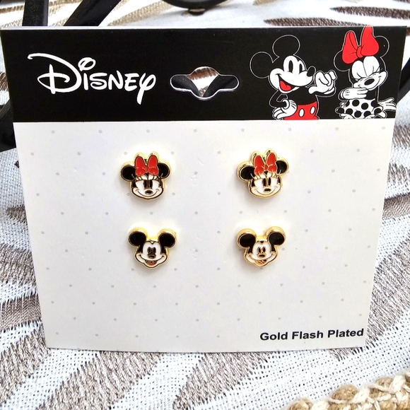 Disney Jewelry - Disney Minnie and Mickey Mouse Stud earring set New